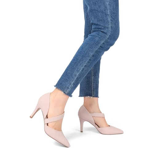 BUEUPU Women's 3 Inch Nude Heel Pumps Closed Toe Comfortable Dress Shoes by BUEUPU - Used condition - Image 9