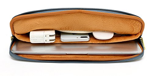 kayond Water-Resistant Canvas 15.6 Inch Laptop Sleeve-Blue Water Hyacinth - Thumbnail 5