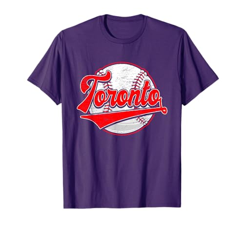 Vintage Toronto Cityscape Baseball Lover Men Women T-Shirt