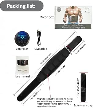 Ceinture Abdominale Electrostimulation - 6 Modes, 18 Niveaux, Réglable, Rechargeable USB - Pour Renforcement Muscles Abdominaux, Perte De Poids, Récupération