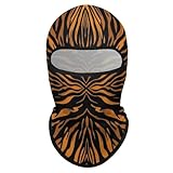 Unisex Fashion Ski Balaclava Mask, Wear Resistant Comfortable Dust Proof Windproof Neck Warmer Head Scarf for Skiing, Hiking, Cycling, Animal Camouflage Tigers Stripes