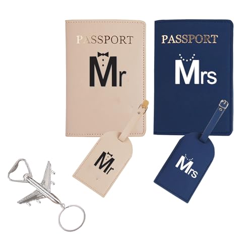Passport Wallets Travel Holder Set, Honeymoon travel Luggage Tags Passport Cover,Slim Passport Case Passport Wallets Travel Holder,Wedding Bridal Shower Gift