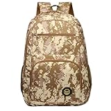 Mochila Juvenil Multifuncional Masculina, Material Resistente, para Escola, Faculdade e Trabalho (Marrom)