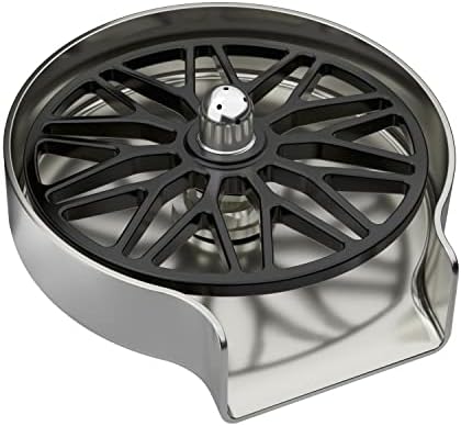 WEWE Glass Rinser, Upgraded 360 Degree Rotating Spout Glass Rinser for Kitchen Sink Stainless Steel Cup Washer for Sink, Faucet Cup Cleaner for Bar Sink Attachment