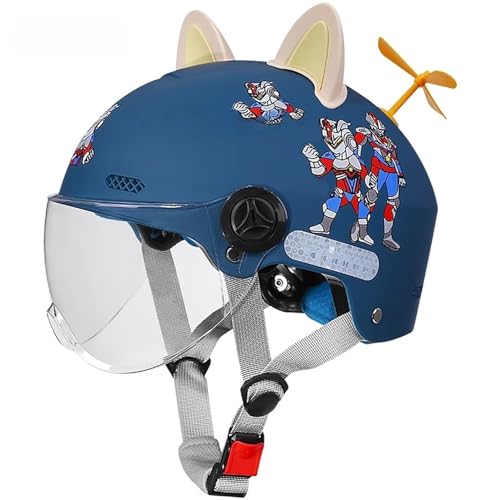Casco Infantil Casco Abierto para Niños Y Niñas Casco Ajustable para Bicicleta O Patinete Diseño Ligero Y Multifuncional Estampado De Dibujos Animados Protección De Seguridad C,(49-54CM)