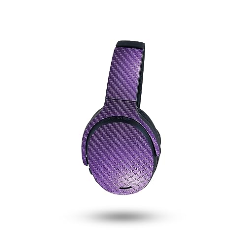 Image of MightySkins Carbon Fiber Skin Compatible with Skullcandy Crusher ANC 2 - Purple Diamond Plate | Protective, Durable Textured Carbon Fiber Finish | Easy to Apply