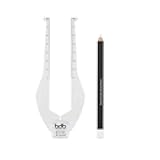 bdb 2-Piece Brow Buddy Contour Stencil Microblading Kit – Achieve Symmetrical, Perfectly Shaped Brows, Ideal for Tweezing, Threading & Waxing, Vegan & Cruelty-Free - Clear