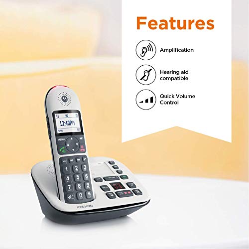 Motorola Cd5014 Dect 6.0 Cordless Phone With Answering Machine, Call Block And Volume Boost, White, 4 Handsets #TOP2