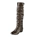 Damen Lange Röhre Stiefel SHOBDW Frauen Winter Kniehohe Stiefel High Tube Flat Heels Reitstiefel Solid Durable Kunstleder Lederschuhe Klassisch Draussen Wild Hohe Stiefel