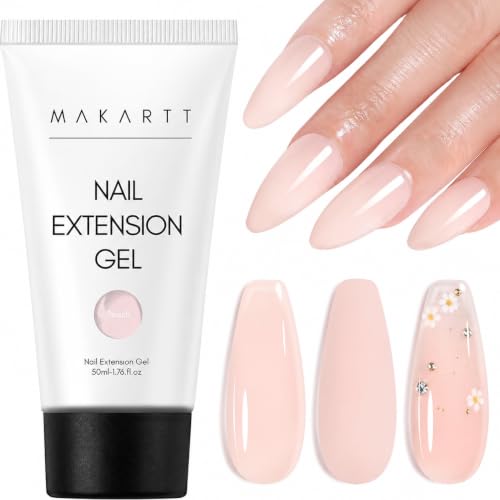 Makartt Poly Nail Extension Gel - Extension Builder Acrylic Poly Nägel Gel Aufbaugel Extender Gelnägel für Nagelverlängerung Nagelstärkung Nail Art Dekoration 50ML (Peach)