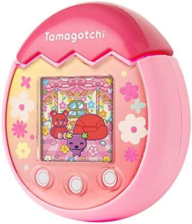 TAMAGOTCHI 42901 Bandai Pix-The Next Generation of Virtual Reality Pet with Camera, Games and Collectable Characters-Floral, Single, Pink
