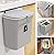 Tiyafuro 2.4 Gallon Kitchen Compost Bin for Counter Top or Under Sink, Hanging Small Trash Can with Lid for Cupboard/Bathroom/Bedroom/Office/Camping, Mountable Indoor Compost Bucket, Gray
