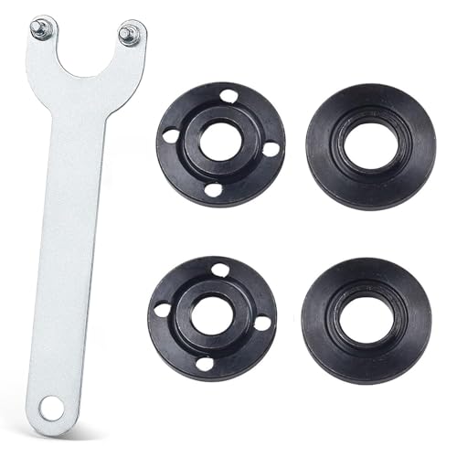SIXHAOBU 4 Piezas kit Brida Exterior y Interior de Amoladora Angular, Llave Amoladora 125mm Llave para Amoladora Tuerca de Sujeción Amoladora Angular Brida para Todo Tipo de Amoladoras Angulares