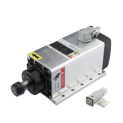 Spindle motor 3.5KW Square Air-Cooled Spindle Motor ER20 380V / 220V 4 Bearing Flange Mounted Motor Milling Machine Milling(3.5kw 380V)