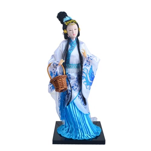 NW 12 Inch Chinese Traditional Handicraft Silk Figurine Collectible Chinese Ancient Character Ornaments for Home Decoration(1805-W)