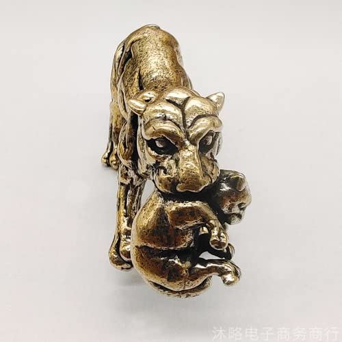 Figurines miniatures de tigre en laiton pour ornement de bureau et collection - 4