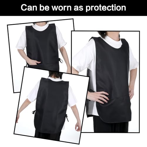 Küchenschürzen Kochschürze Damen Schürze Reinigung Kosmetikerin, Reinigung Arbeitsuniform, Apron, Für Kellner Kellnerinnen Friseure Barbiere Kosmetikerinnen Maniküristinnen Zimmermädchen, Schwarz