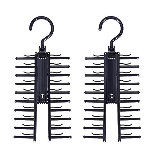 Luxshiny Appendiabiti Multifunzionale per Cravatte 2 Pezzi in Metallo Organizzatore per Cravatte e Sciarpe per Armadi e Cinture