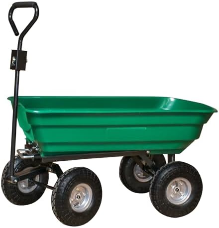 KCT 75 Litre Garden Trolley Tipper Cart with Soft Grip Handle