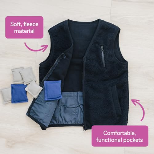 Fun and Function - Weighted Fleece Vest - Weighted Sensory Vest for Kids with Sensory Needs - Weights Included - Black - Medium - Thumbnail 4