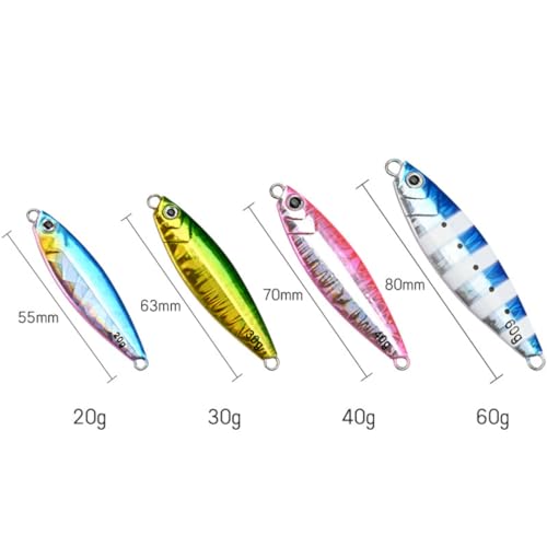 ALLBLUE WAHOO WIDE LURE JIG SPOON For Fishing Freshwater and Saltwater-Shore and Boat-Spinning and Casting (G, 40G)