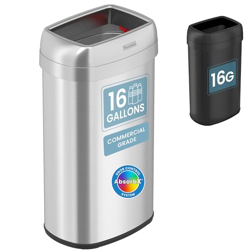 iTouchless 16-Gallon Stainless Steel Trash & Recycle Bin