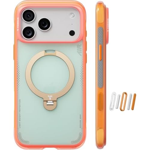 TORRAS Q3 Air for iPhone 18 Pro Case with 360 Magnetic Stand, Coral Breeze