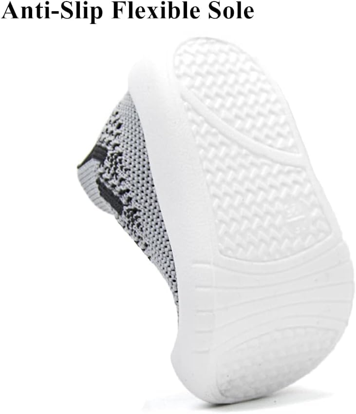 Image of TS WITH TECHSUN Lightweight Baby Boy Girl Soft Soles Shoes, Knitted Breathable Slip-On Mesh Summer Casual Sneakers Floor Socks, Toddler Walking Shoes Infant First Running Kids Shoes