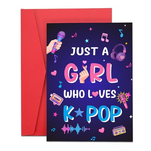 Kpop Card Gifts for Girls,Kpop Birthday Cards for College Girl,Graduation Cards Gift,K Pop Merch for Kids Teens,K Pop Gifts for Fan,K-Pop Lovers Card,Korean Stuff for Friend,College Essentials