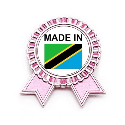Broche rose Tanzania Country Love en métal de taille M aux finitions soignées
