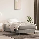 Taschenfederkernmatratze für Kinder Hellgrau 80x160 cm Samt mit mittelharter Unterstützung und komfortablem Schaumstoff für erholsamen Schlaf