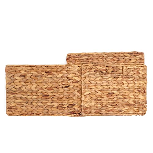 Large Foldable Rectangle Woven Wicker Basket Bins For Storage By Trademark Innovations (Set Of 4) #TOP2