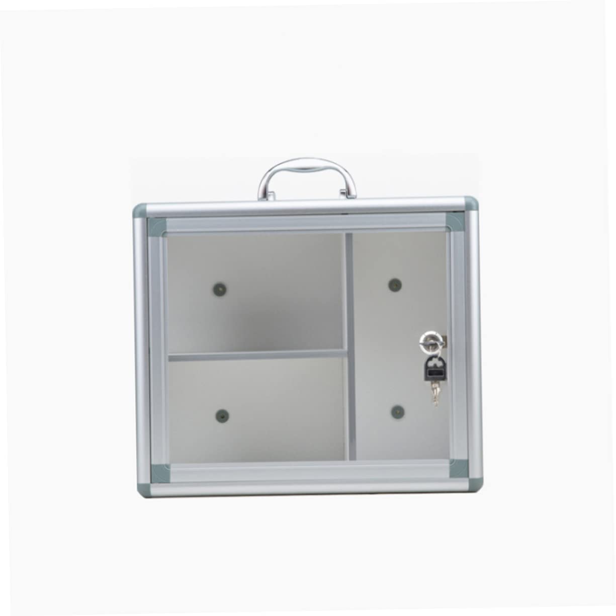 Botiquín Plata Portátil de Primeros Auxilios de Aleación de Aluminio | Tres Compartimentos Tapa, Uso en Casa y Exterior, Diseño de Pared, Contenedor de Almacenamiento para Niños