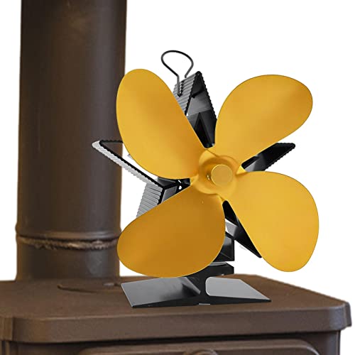 Fogão a Calor, aquecimento fogão a lenha quatro folhas, Fogões a lenha Ventilador térmico vermelho c