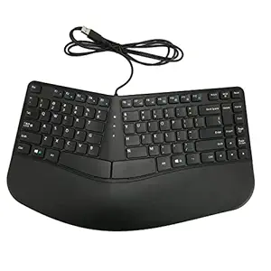 Diydeg Ergonomic Keyboard, 87 Keys Wired Split Keyboard with Wrist Rest for Carpal Tunnel, Comfortable Natural Typing USB Keyboard with Shortcuts for Laptop, Computer, PC Plug and Play