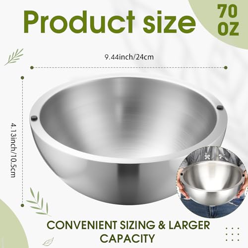 LemonRoad 1 Pack 70 oz Chilled Dip Bowl, Silver Stainless Steel Dish by LemonRoad - Used condition - Image 3