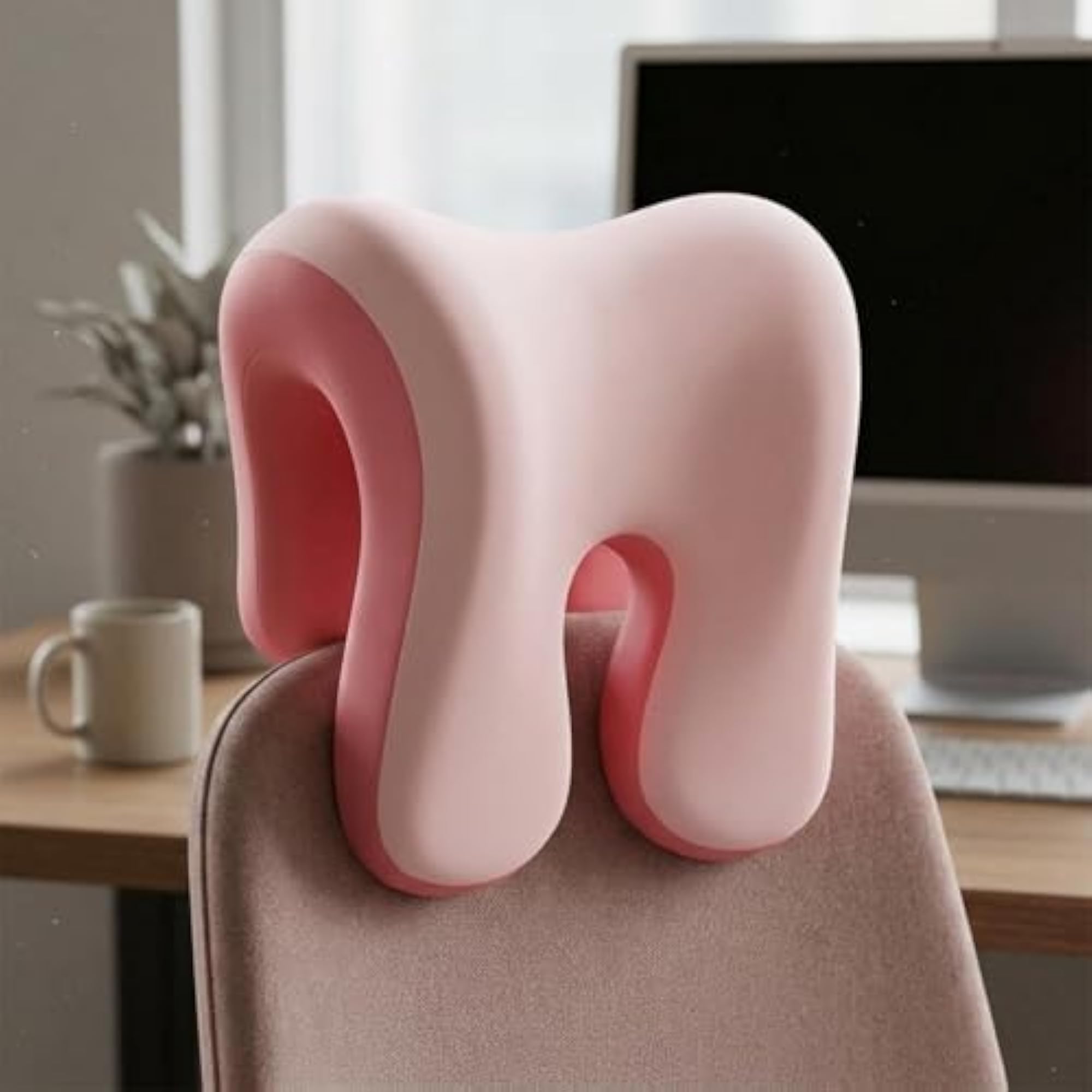 Adjustable Attachable Headrest Pillow for Office Chair, Gray