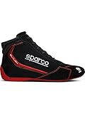 Botines de karting Sparco Botines Slalom 2022 Talla 43 Negro/Rojo, Botas Unisex Adulto, Estandar, EU