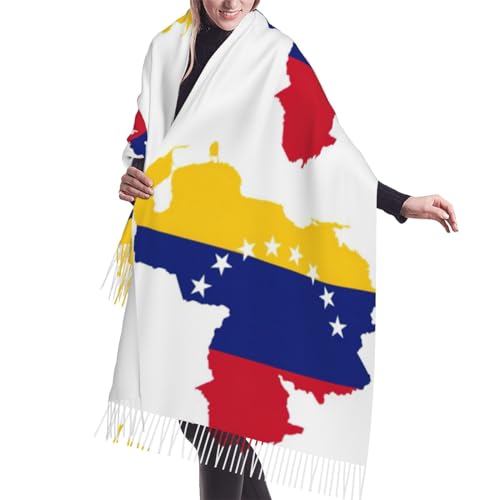 BdgWKseH Bufanda larga unisex de cachemira con flecos y bandera de Venezuela para primavera, otoño e invierno, Bandera de Venezuela, talla única