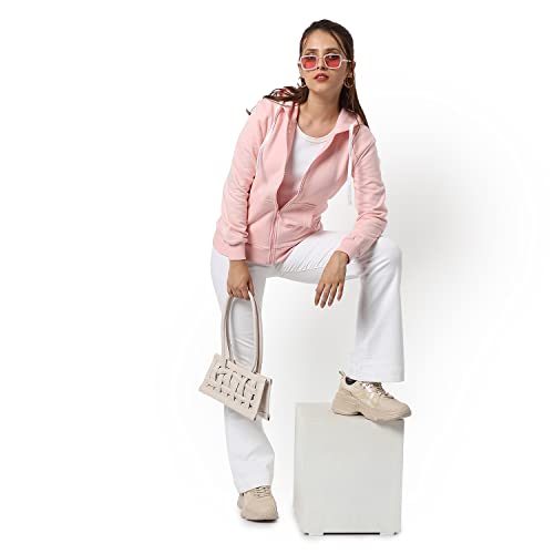 Image of PINACOLADA Women Stylish Zipper Sweatshirt Regular Fit for Casual Wear | Full Sleeves | Cotton | Sweatshirt Crafted with Comfort Fit and High Performance for Everyday Wear