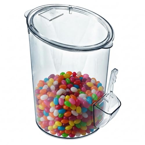 Azar Displays 400422 14L/ 3.7 Gallons Clear Acrylic Candy Bin with Scooper, Clear