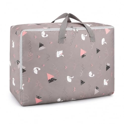 Image of Zollyss Foldable Storage Bag for Clothes & Blankets, 58 x 40 x 23 cm | Large Capacity Oxford Fabric Organizer with Handles & Zipper