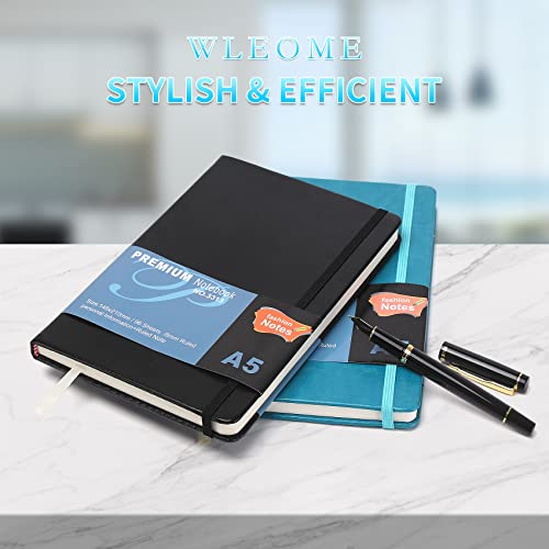 4 Pack Hardcover Notebook,Journal Notebook With Elastic Band Closure And Bookmark,100 Gsm Thick Paper,160 Pages,8.4 X 5.7 In Inches Great For Journaling,Notes,Ideas,School (Black) #TOP1