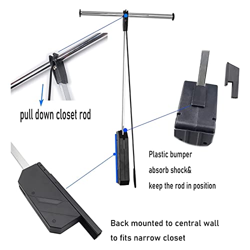 Werty Lift Pull Down Closet Rod System, Wall-Mounted Soft-Close Wardrobe Lift Pull Down Clothes Rail, Closet Hanger Rod For Hanging Clothes Space Saving #TOP2