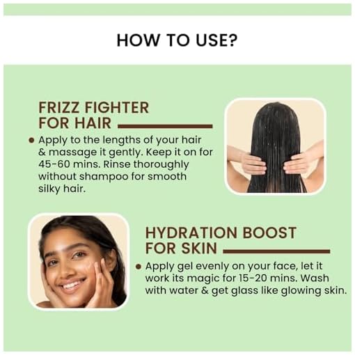 flexseed Gel for Hair & Skin | frizz- control | Smoothing, Moisture Rich | Promotes Hair Growth for solf Long Hair | Gives Glowing Skin & Reduces Pores, 300Ml