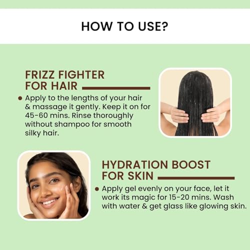 flexseed Gel for Hair & Skin | frizz- control | Smoothing, Moisture Rich | Promotes Hair Growth for solf Long Hair | Gives Glowing Skin & Reduces Pores, 300Ml 3 41o7QisfBrL. SL500
