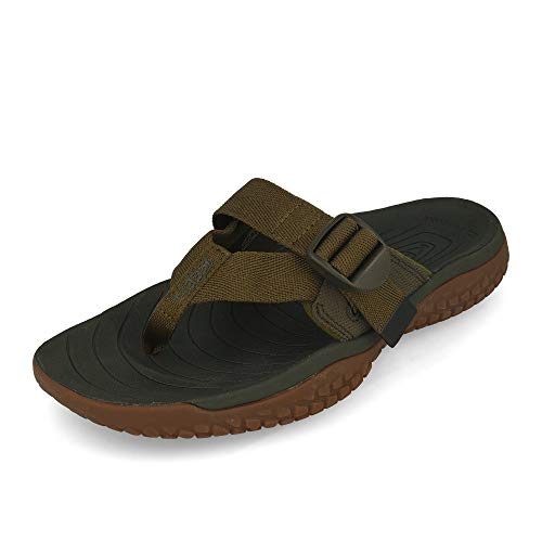 KEEN Men's SOLR Toe Post Flip Flop Water Sandal, Dark Olive, 7