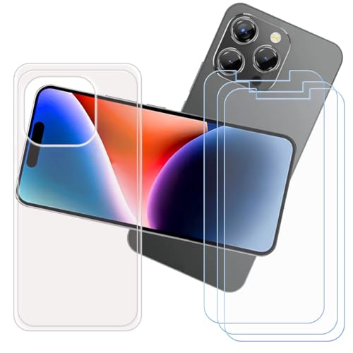 LCEHTOGYE �K�p Oukitel P1�p�P�[�X+3x�����K���X�X�N���[���v���e�N�^�[�A�K�p Oukitel P1 (6,7")�ƌ݊����̂���N���A�\�t�gTPU�V���R���Q���P�[�X�ی�J�o�[