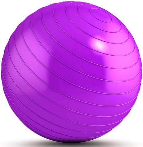 SK Depot™ 45cm Extra Thick Yoga Ball, Purple, 1 Count, Adult, Indoor, Yoga, Pilates, Core Exercises