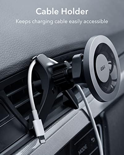 ESR HaloLock Magnetic Car Phone Mount, Compatible with MagSafe Car Mount, Compatible with iPhone 14/14 Plus/14 Pro/14 Pro Max and iPhone 13/12 series, Does Not Support Charging, Metallic Grey